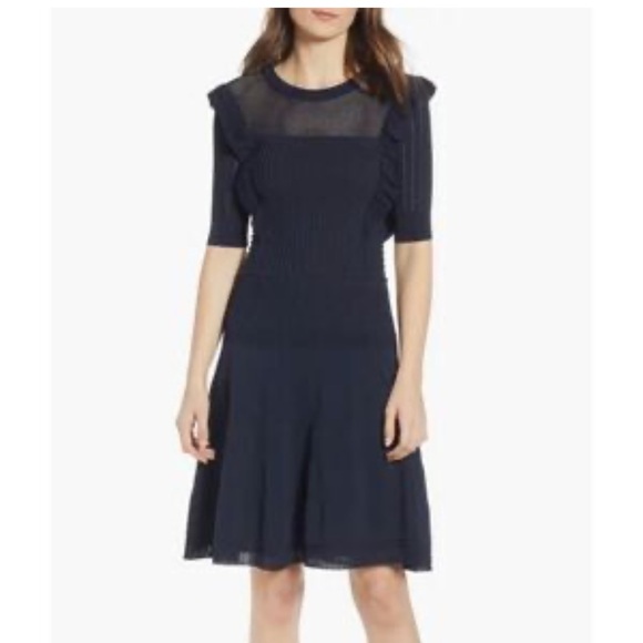 Scotch & Soda Navy Knit Circle Skirt with Flared Hem - Picture 6 of 6